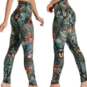 New Yoga Democracy Green Thumb Printed Yoga Leggings Size Large